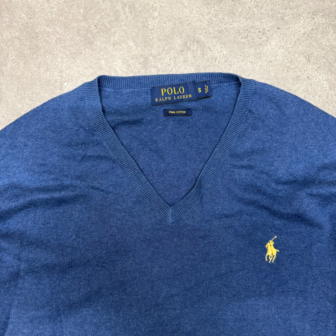 Polo Ralph Lauren V Neck  Jumper  Size S Blue