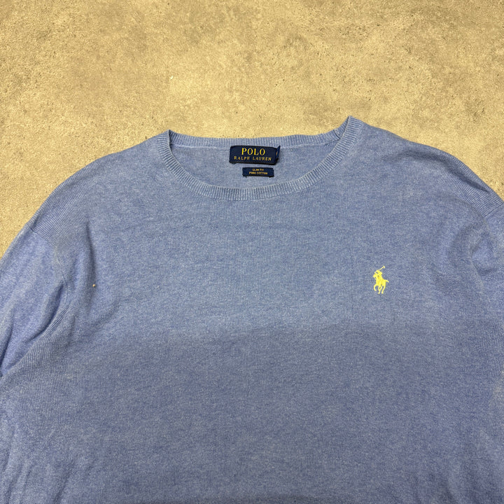 Polo Ralph Lauren Crew Neck  Jumper  Size M Light Blue