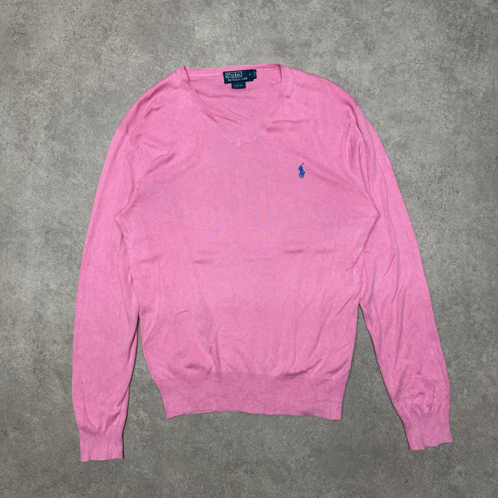 Polo Ralph Lauren V Neck  Jumper  Size S Pink