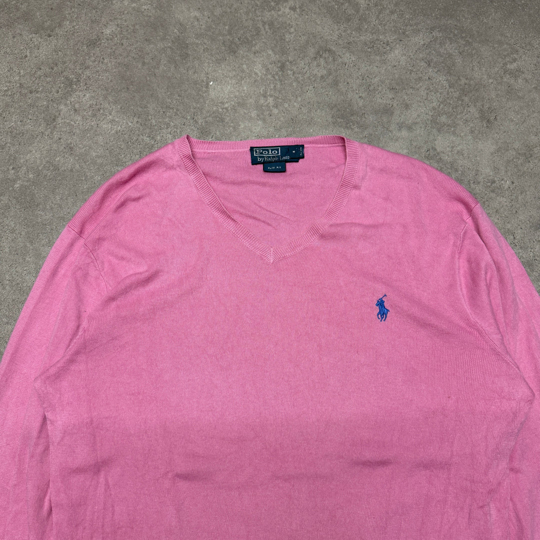 Polo Ralph Lauren V Neck  Jumper  Size S Pink