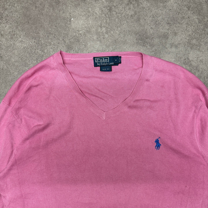 Polo Ralph Lauren V Neck  Jumper  Size S Pink