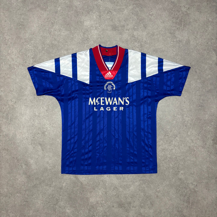 92-94 Vintage Adidas Rangers Home Football Shirt (L)