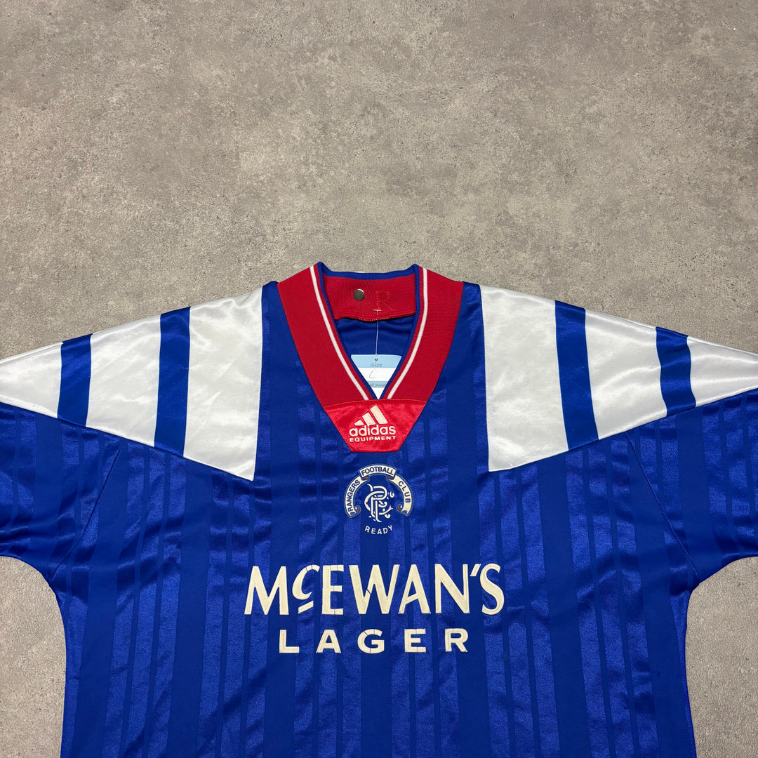 92-94 Vintage Adidas Rangers Home Football Shirt (L)