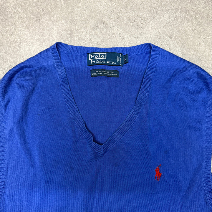 Polo Ralph Lauren V Neck Vest  Size L Blue