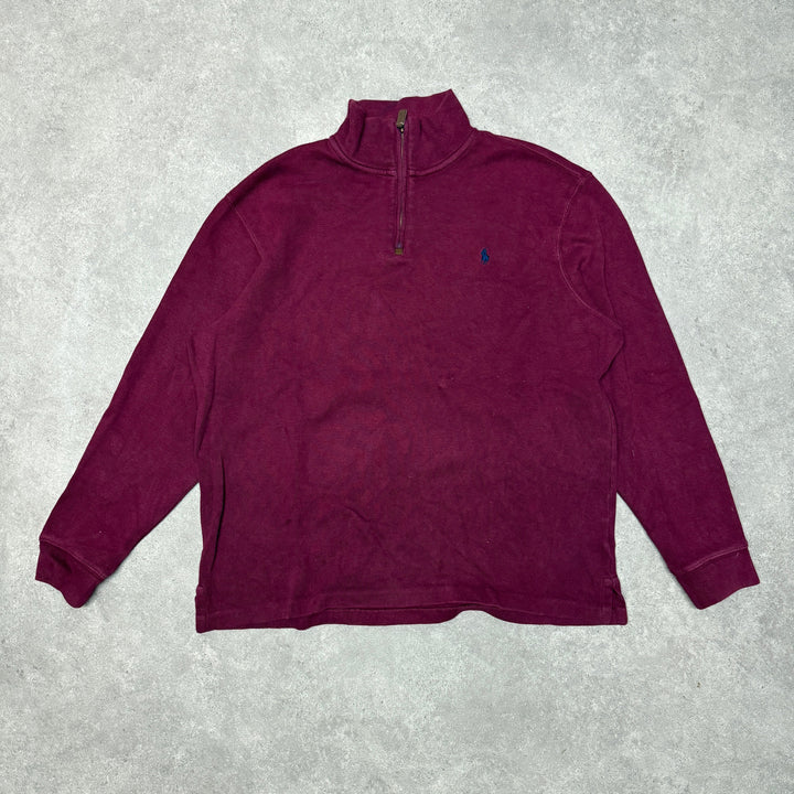 Polo Ralph Lauren Quarter Zip Jumper  Size XL  Burgundy