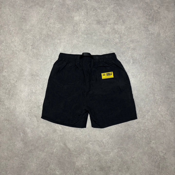 Corteiz Black Nylon Belted Shorts (L)