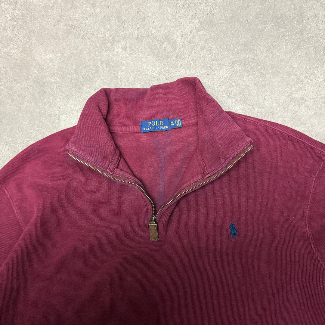 Polo Ralph Lauren Quarter Zip Jumper  Size XL  Burgundy