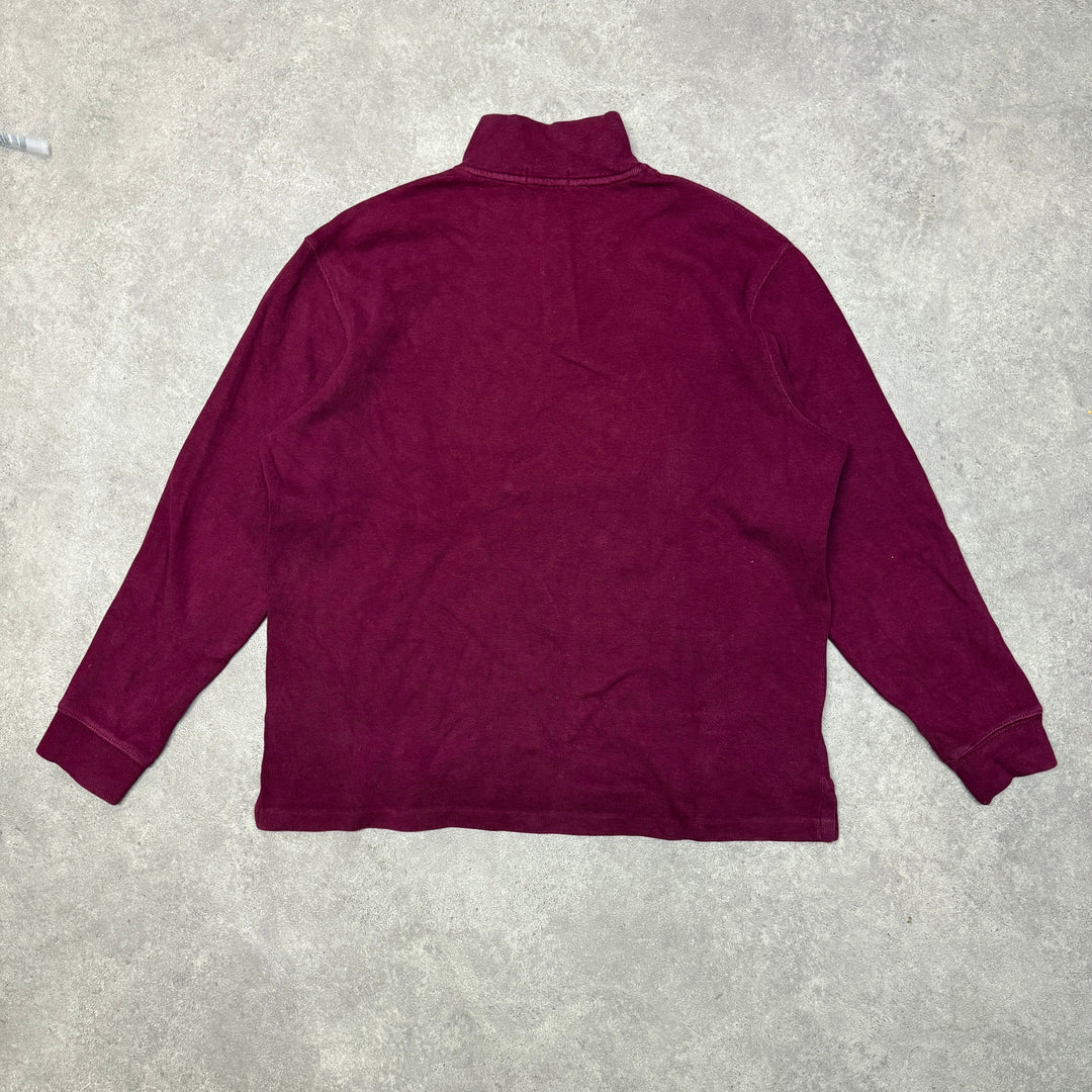 Polo Ralph Lauren Quarter Zip Jumper  Size XL  Burgundy