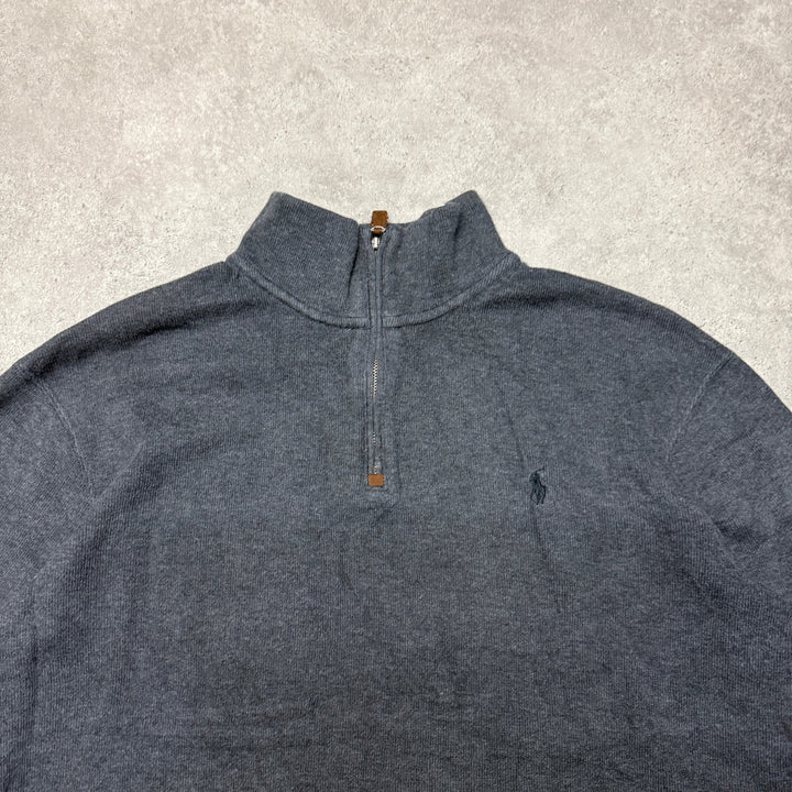 Polo Ralph Lauren Quarter Zip Jumper  Size XL  Dark Grey