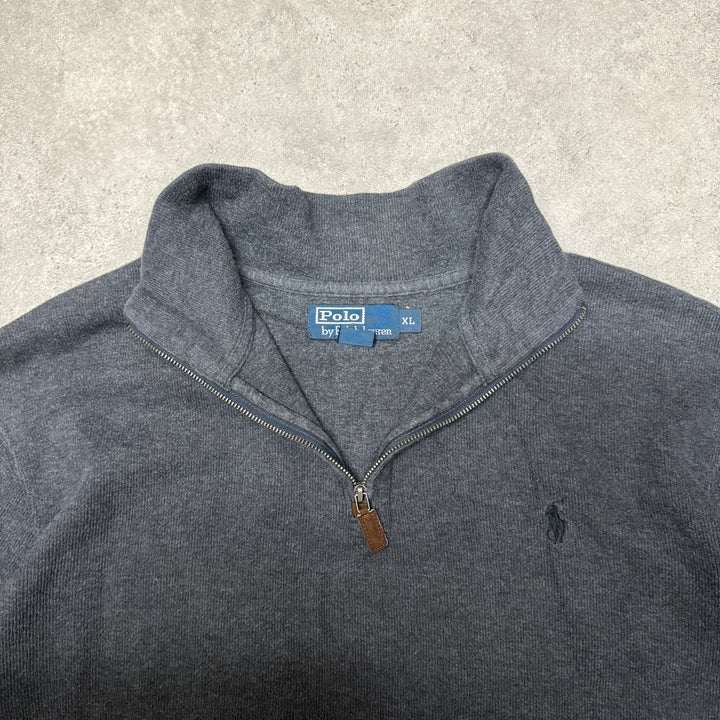 Polo Ralph Lauren Quarter Zip Jumper  Size XL  Dark Grey