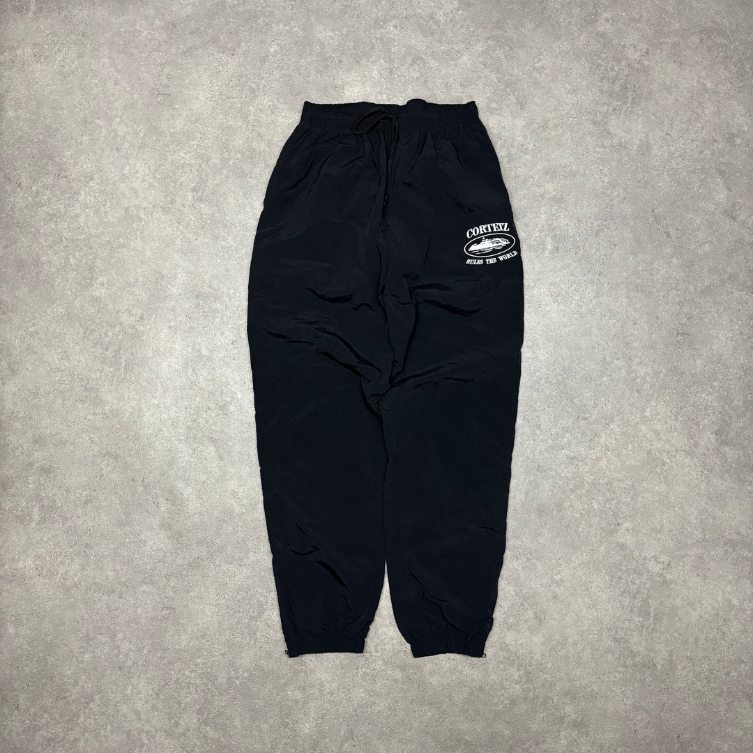 Corteiz Shukushuku Black Tracksuit Bottoms (XL)