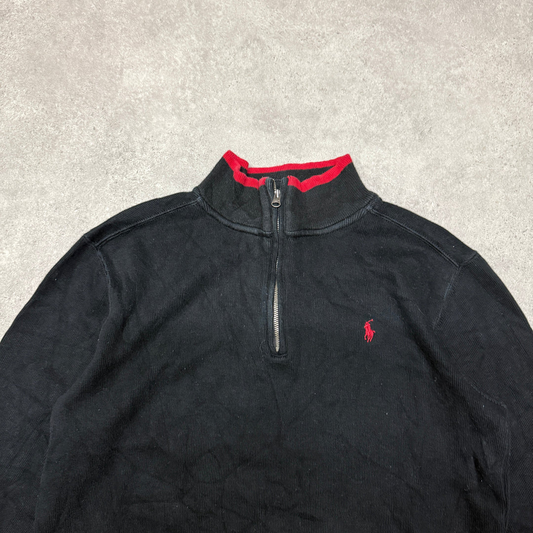 Polo Ralph Lauren Quarter Zip Jumper Women Size L  Black