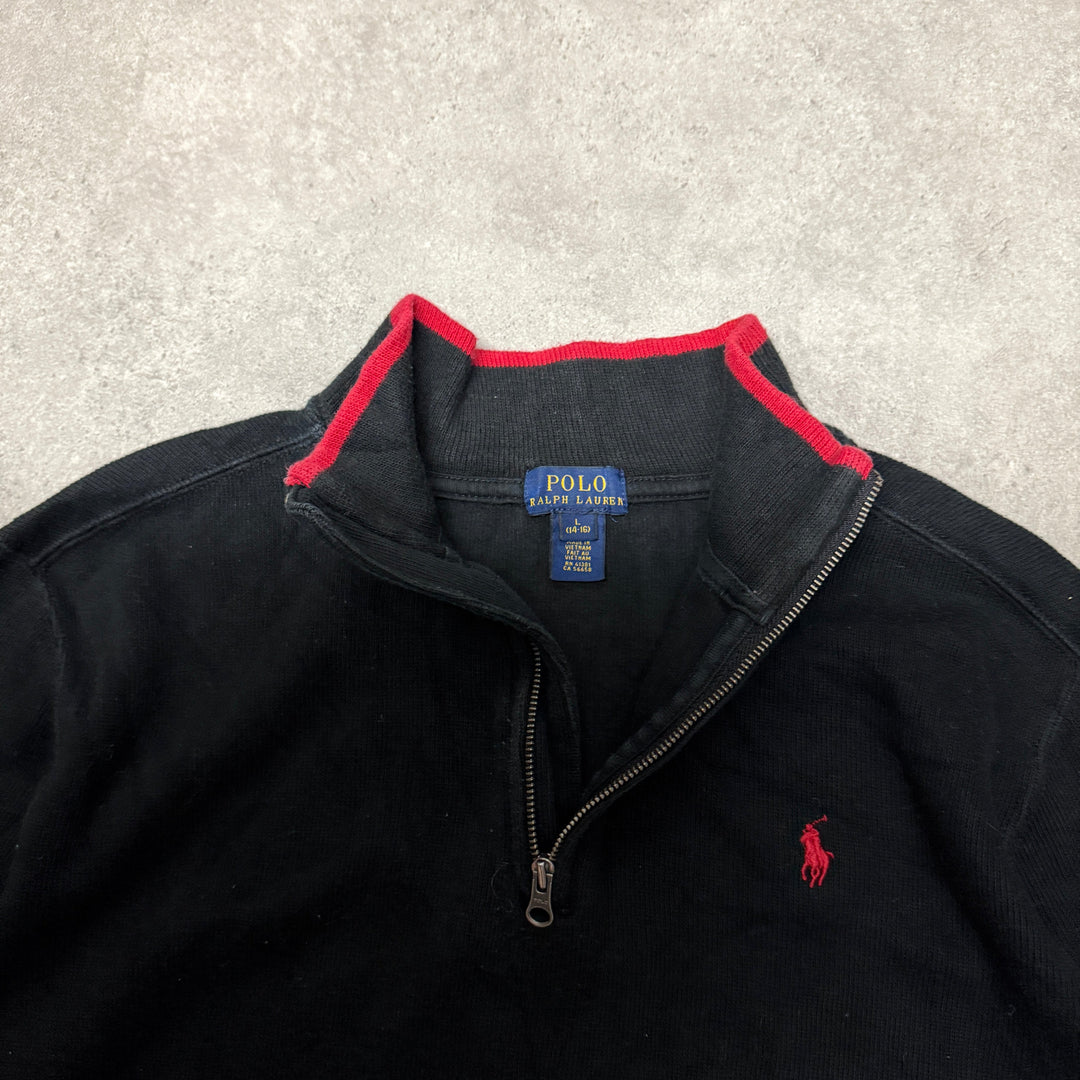 Polo Ralph Lauren Quarter Zip Jumper Women Size L  Black