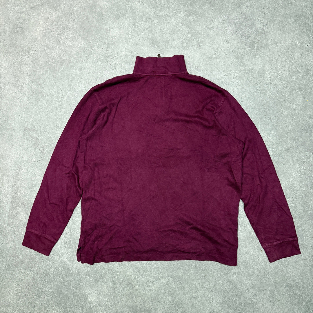 Polo Ralph Lauren Quarter Zip Jumper  Size L  Burgundy