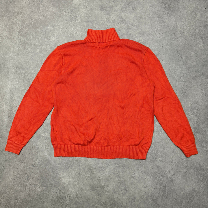 Polo Ralph Lauren Quarter Zip Jumper Size XL Orange