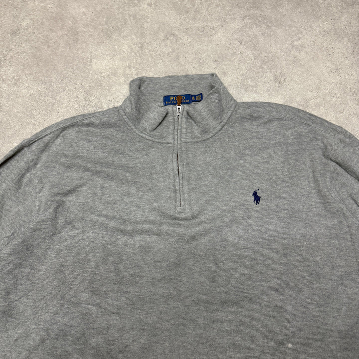 Polo Ralph Lauren Quarter Zip Jumper Size XXL Light Grey