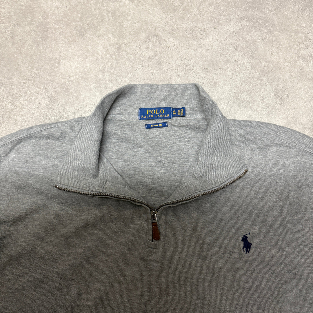 Polo Ralph Lauren Quarter Zip Jumper Size XXL Light Grey