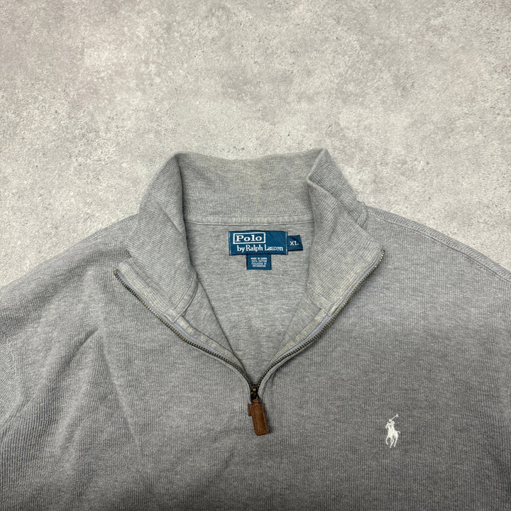 Polo Ralph Lauren Quarter Zip Jumper Size XL Light Grey