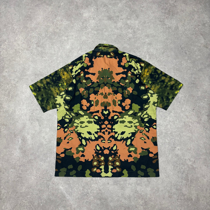 Burberry Camoflague Print Collared T-Shirt (M)