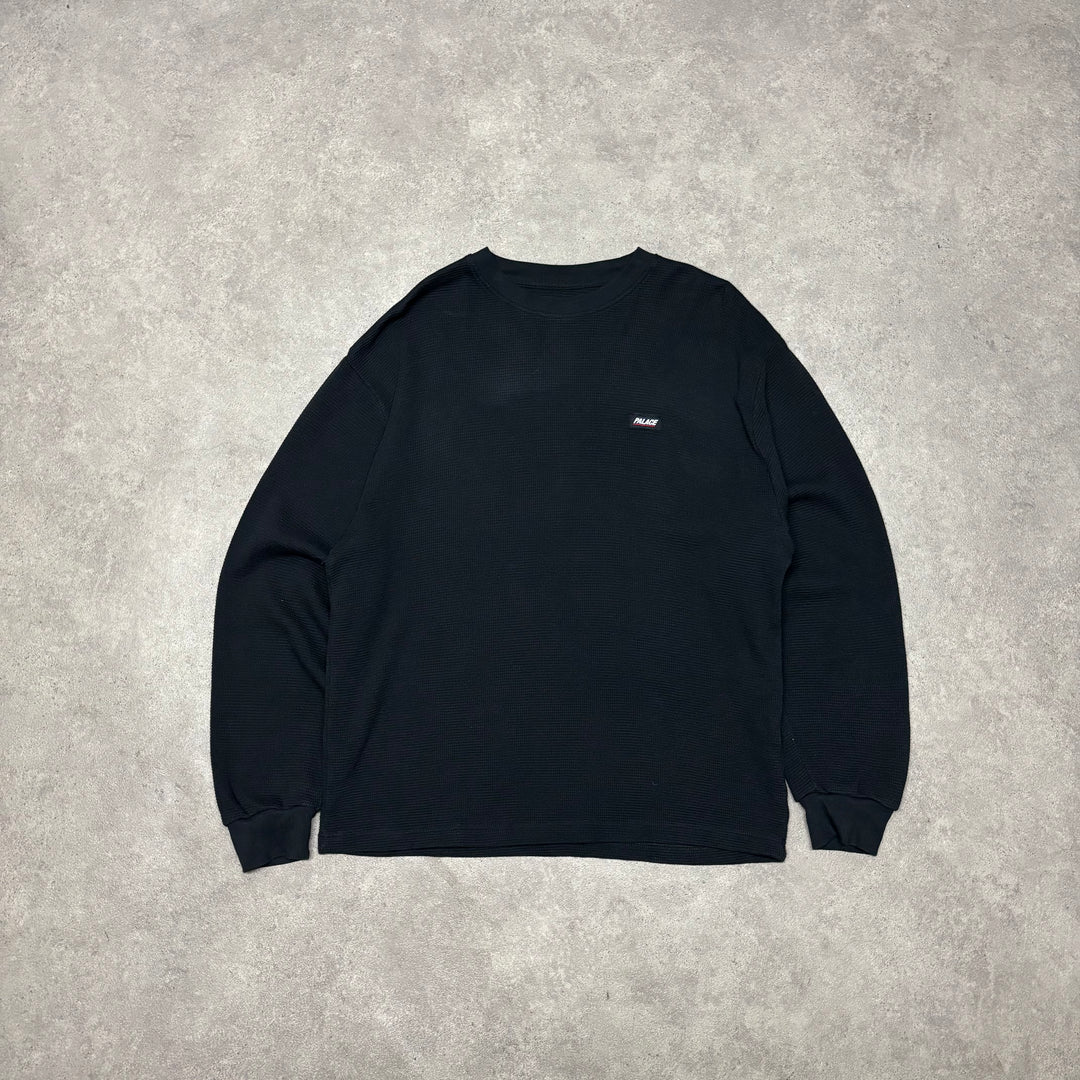 Palace Waffle Long Sleeve Black T-Shirt (M)