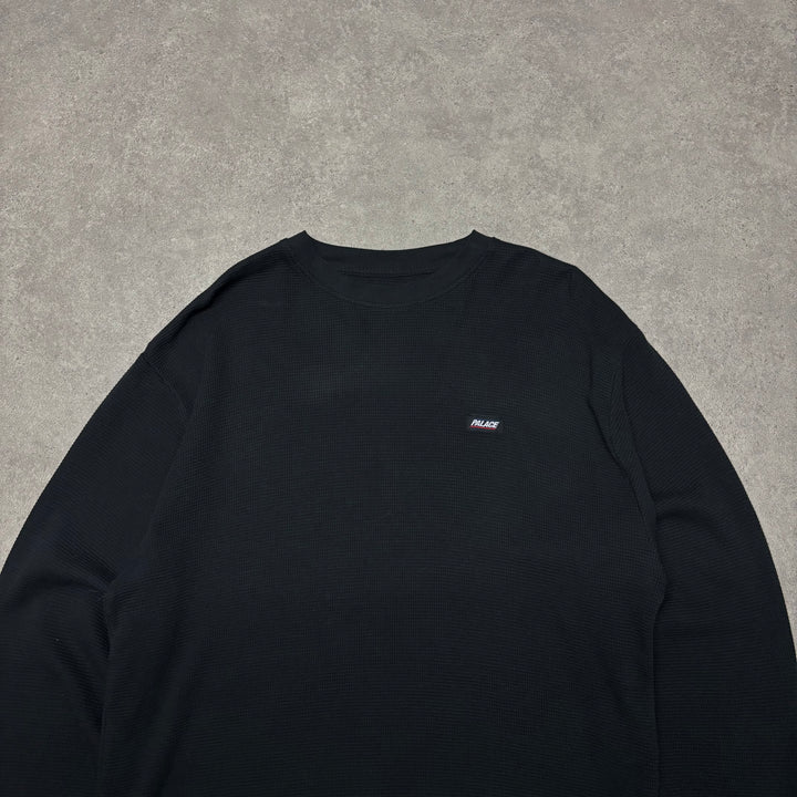 Palace Waffle Long Sleeve Black T-Shirt (M)