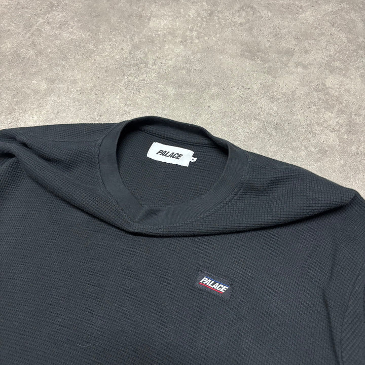 Palace Waffle Long Sleeve Black T-Shirt (M)