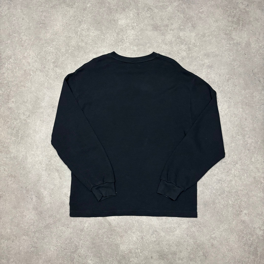 Palace Waffle Long Sleeve Black T-Shirt (M)