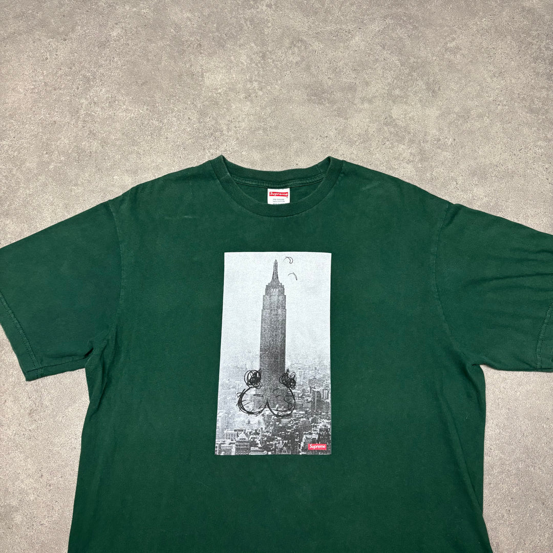 Supreme Mike Kelly Empire State Green Graphic T-Shirt (M)