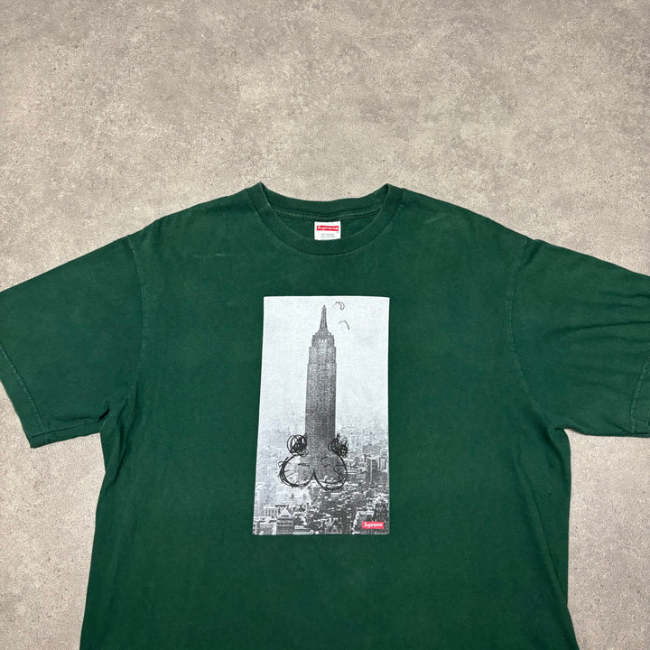 Supreme Mike Kelly Empire State Green Graphic T-Shirt (M)