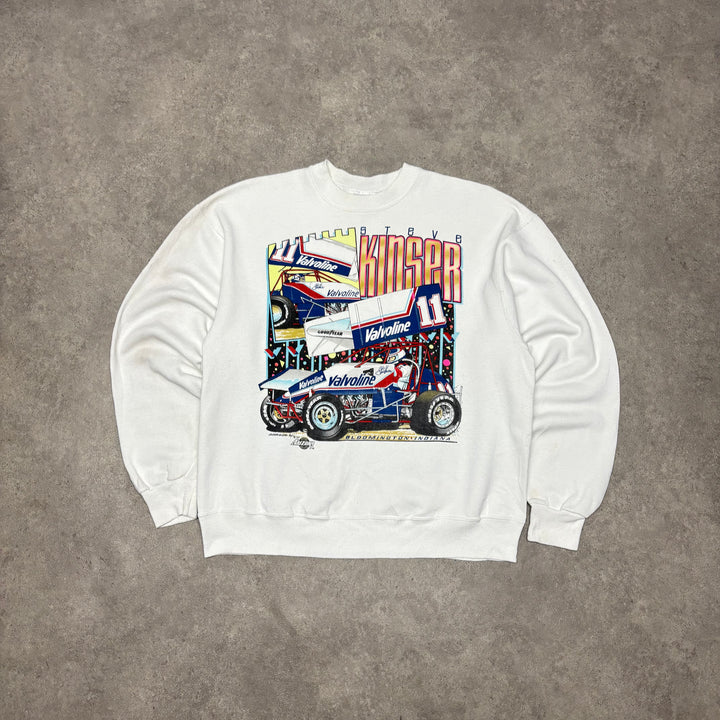 Vintage Nascar White Graphic Sweatshirt (L)