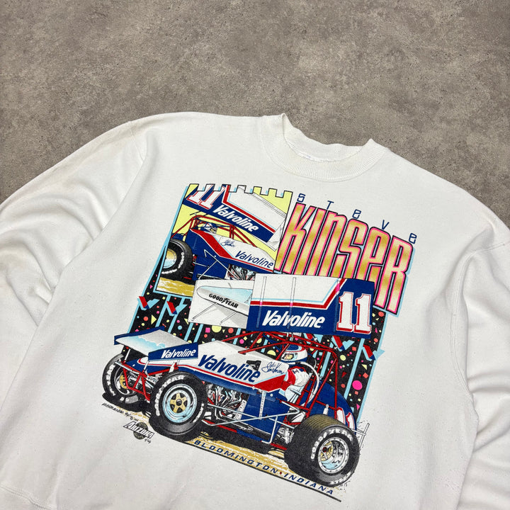 Vintage Nascar White Graphic Sweatshirt (L)