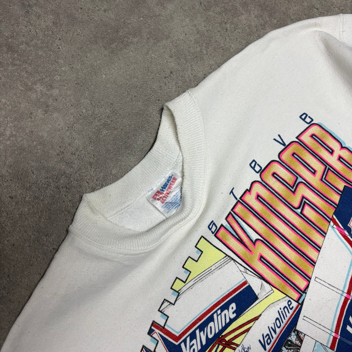 Vintage Nascar White Graphic Sweatshirt (L)