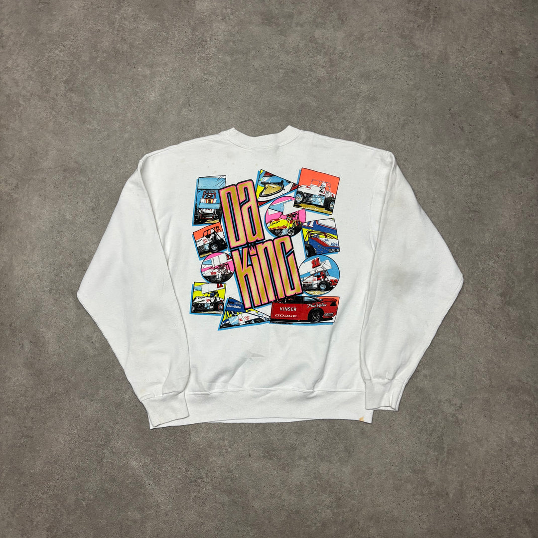 Vintage Nascar White Graphic Sweatshirt (L)