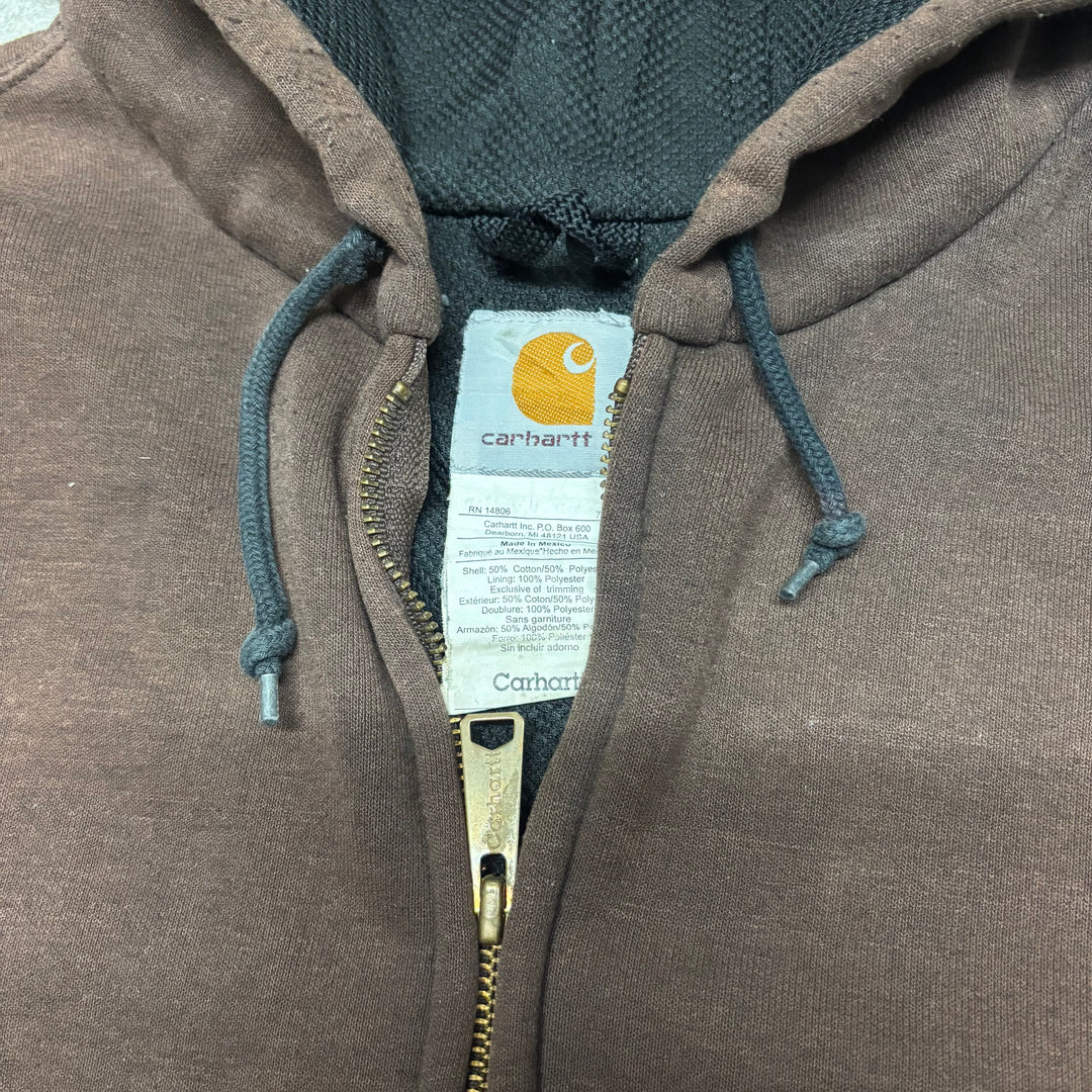 Vintage Carhartt Heavyweight Brown Full Zip Hoodie (XXL)