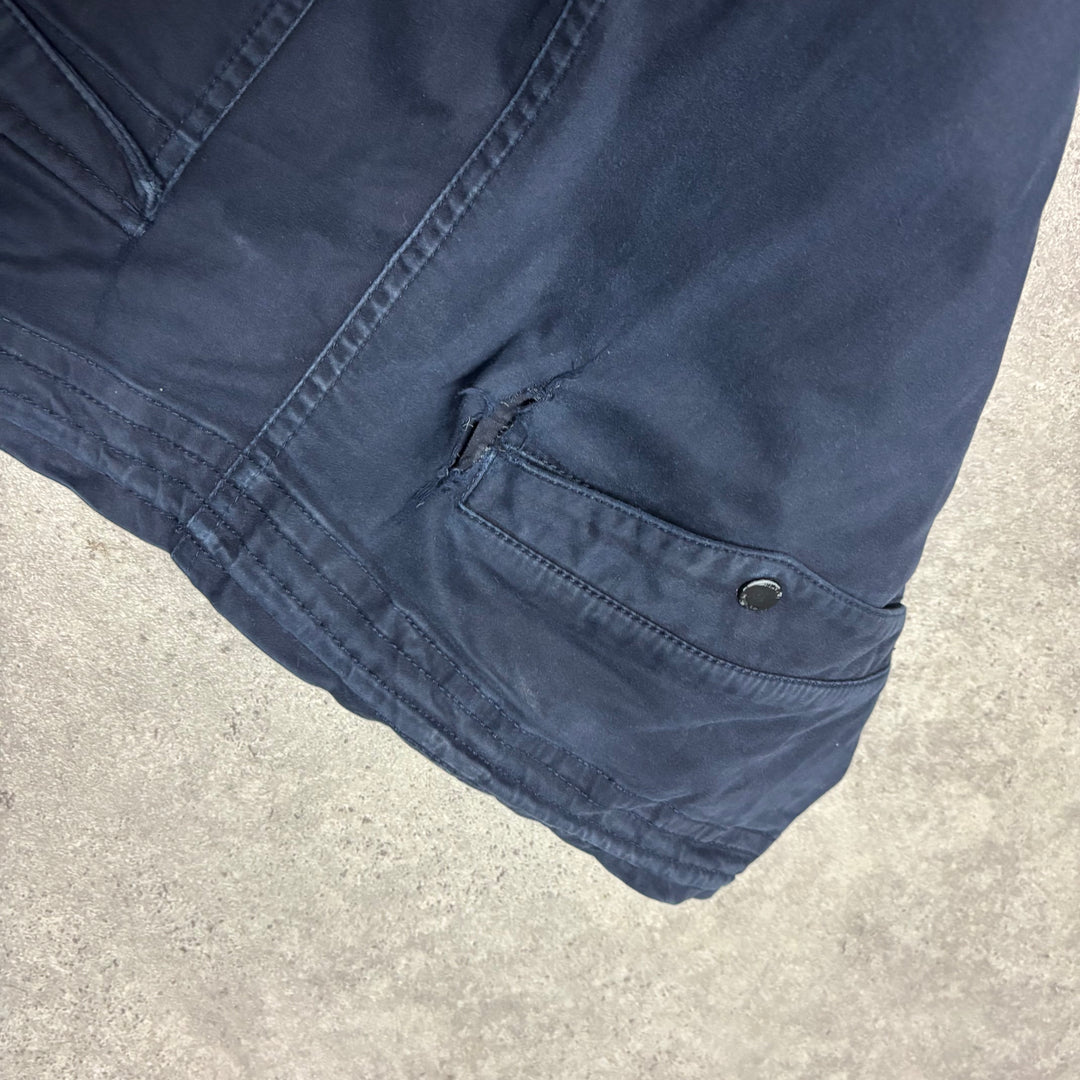 Maharishi Embroidered Navy Cargo Trousers (XL)