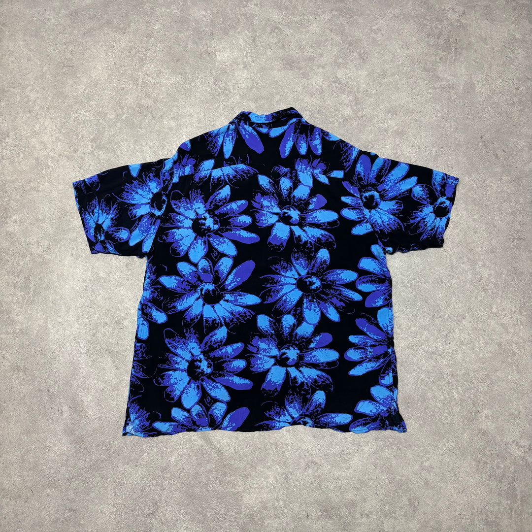 Supreme Hawaiian Button Up Floral Blue Shirt (M)