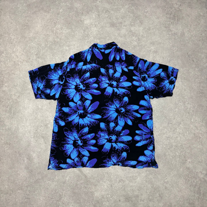 Supreme Hawaiian Button Up Floral Blue Shirt (M)