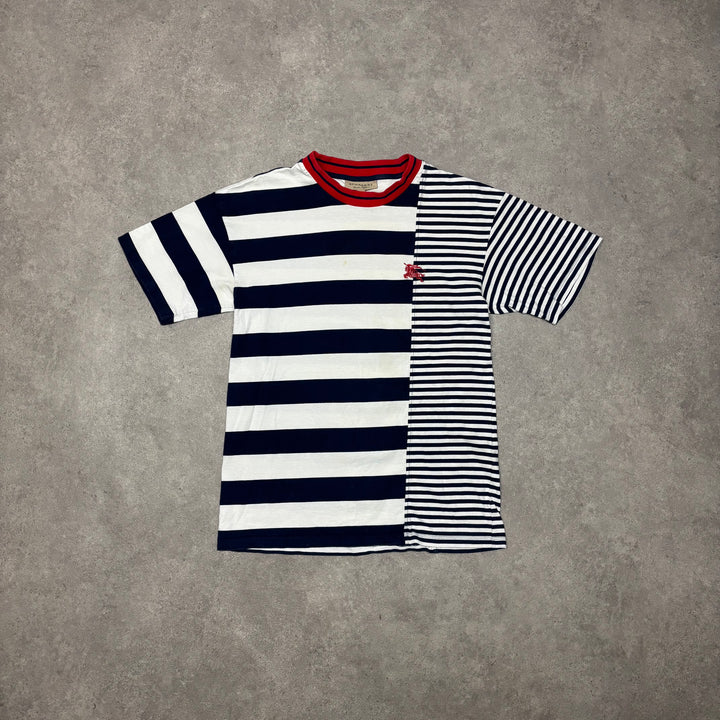 Burberry White & Blue Striped T-Shirt (M)