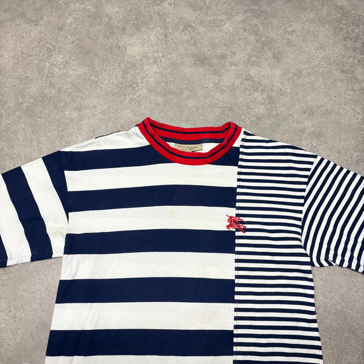 Burberry White & Blue Striped T-Shirt (M)