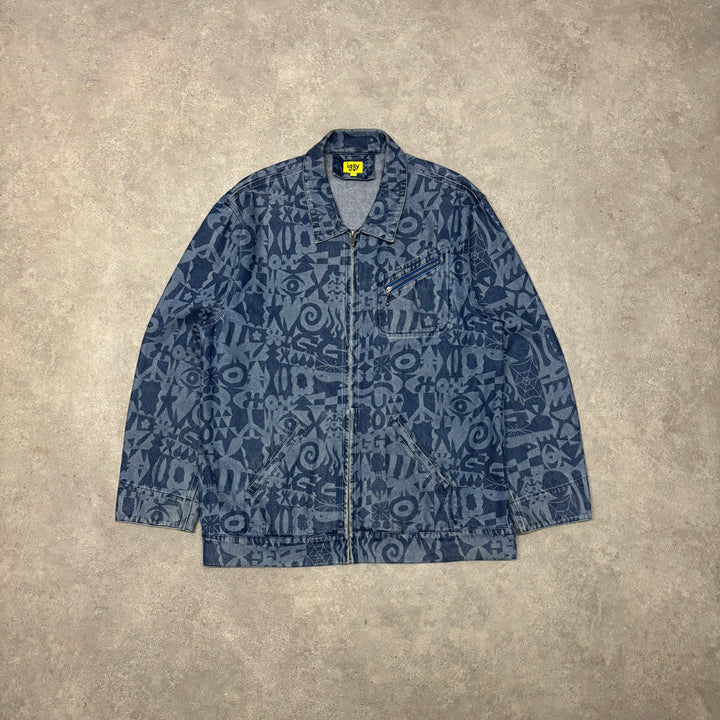 Icons Iggy Blue All Over Print Denim Jacket (XL)