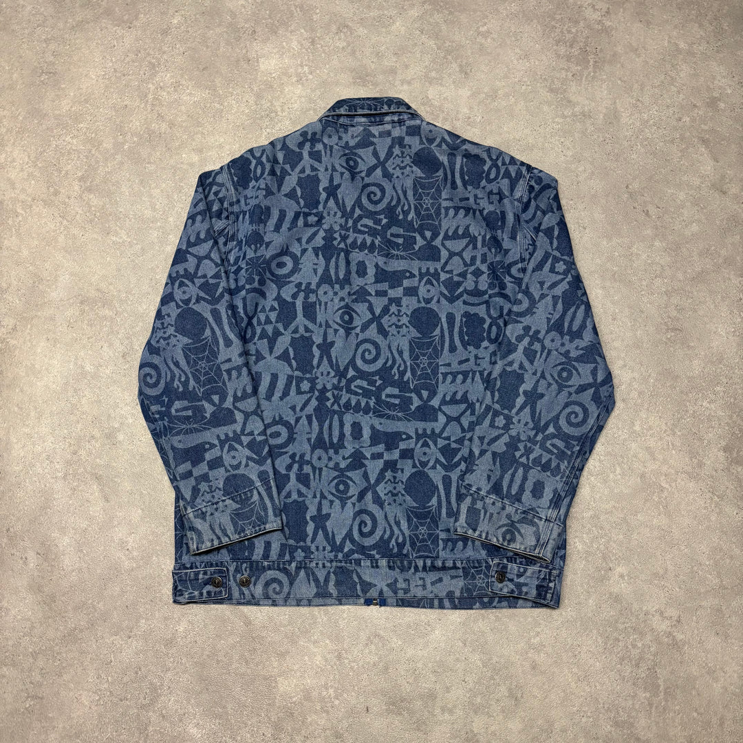 Icons Iggy Blue All Over Print Denim Jacket (XL)