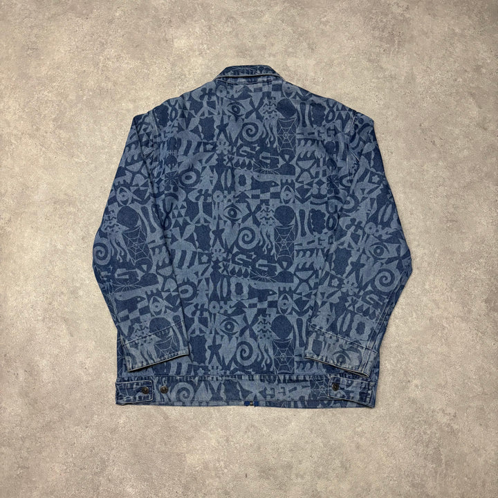 Icons Iggy Blue All Over Print Denim Jacket (XL)