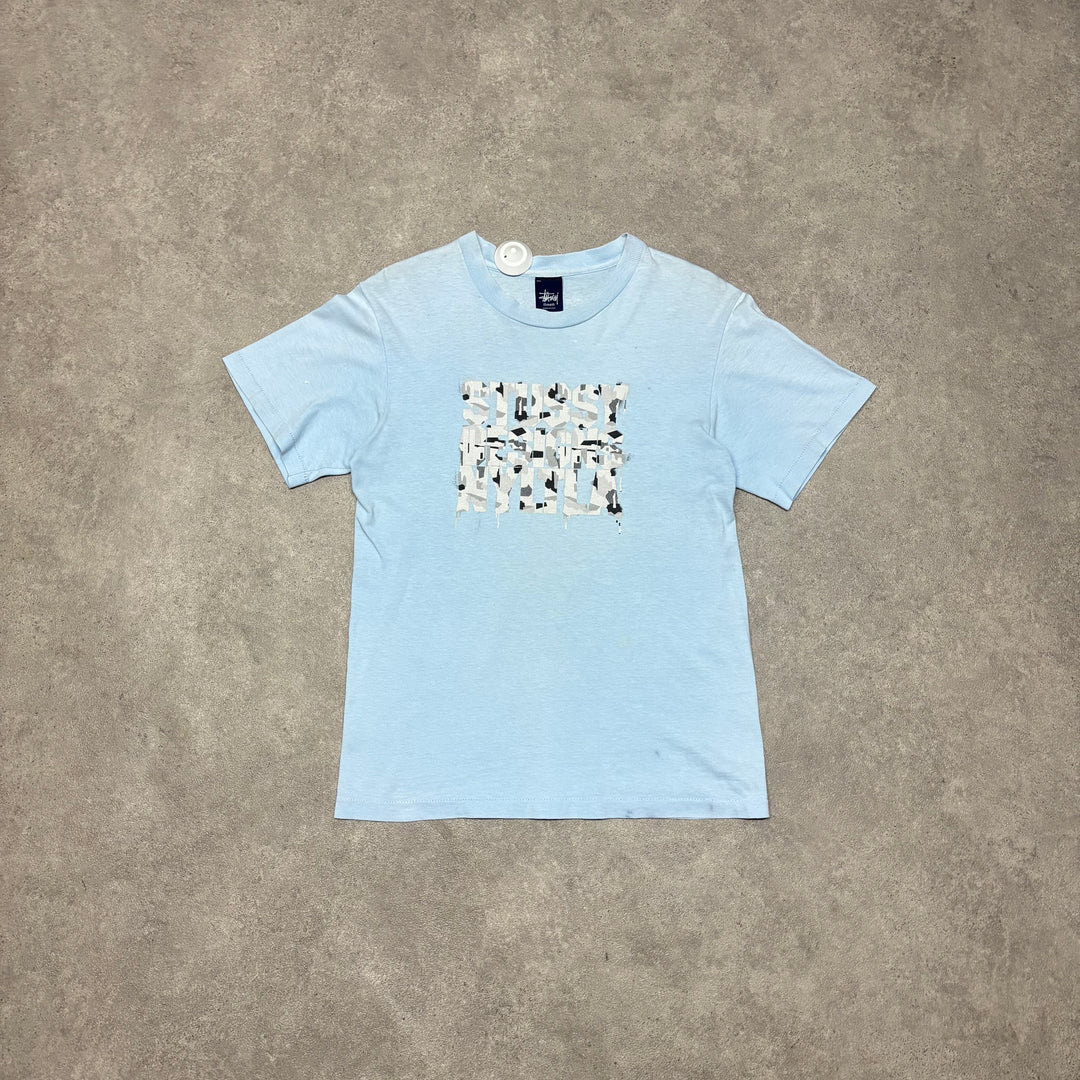 Vintage Stussy Made In USA Baby Blue T-Shirt (S)