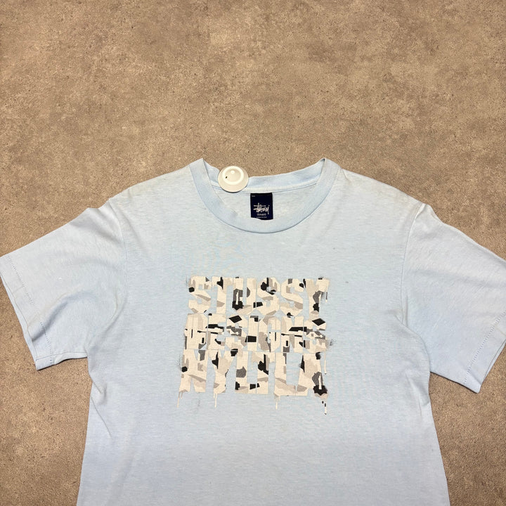 Vintage Stussy Made In USA Baby Blue T-Shirt (S)