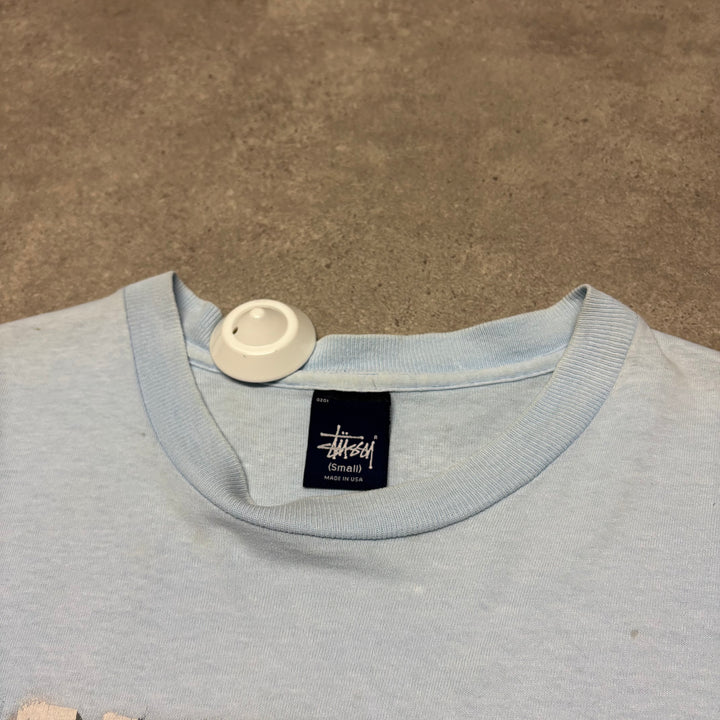 Vintage Stussy Made In USA Baby Blue T-Shirt (S)