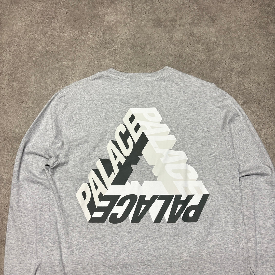 Palace Grey Graphic Long Sleeve T-Shirt (L)