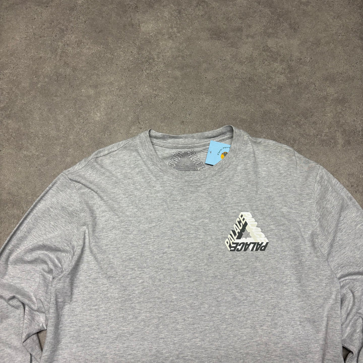 Palace Grey Graphic Long Sleeve T-Shirt (L)