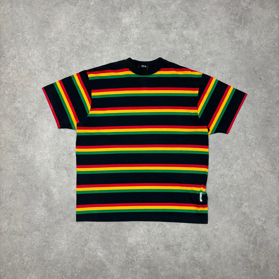 Vintage Stussy 1991 Tom Tom Striped T-Shirt (L)