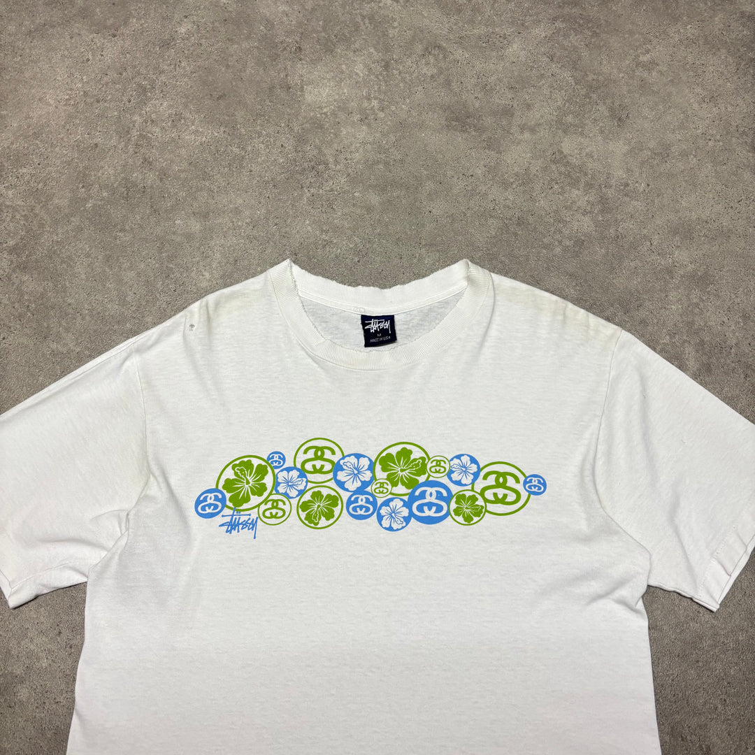 Vintage Stussy White Made In USA White T-Shirt (L)