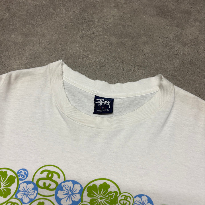 Vintage Stussy White Made In USA White T-Shirt (L)